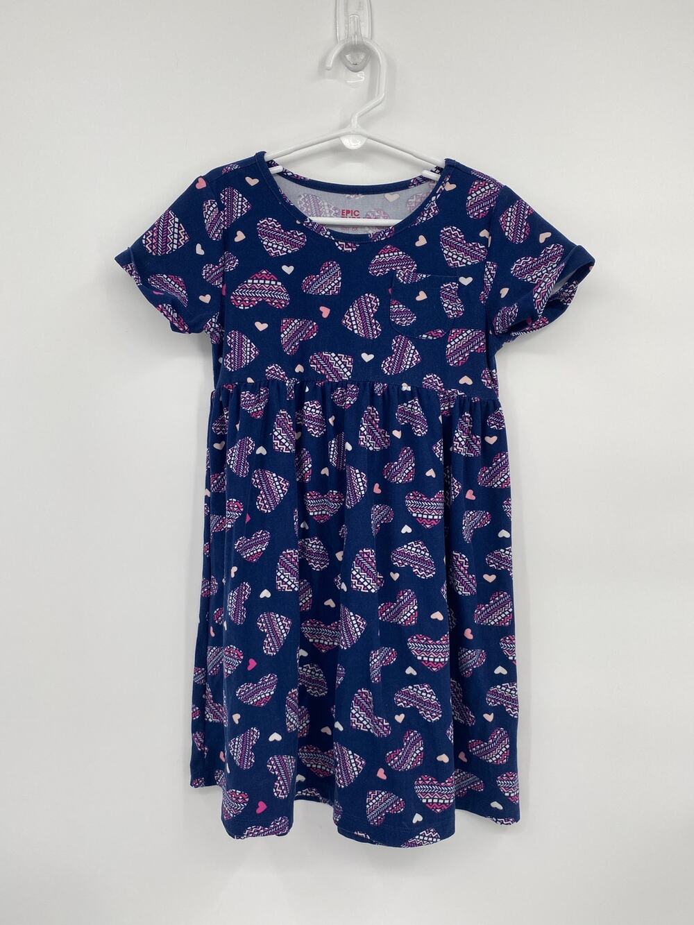 Epic threads blue heart dress short sleeve fit & flare 6x